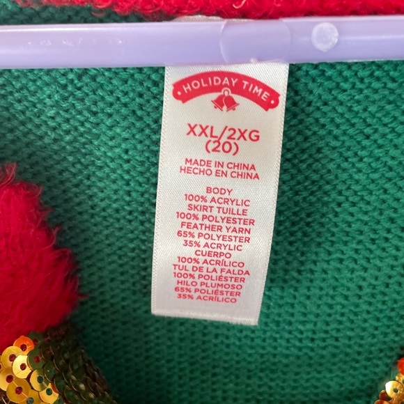 Holiday Time Red Green Christmas dress with tool size 2XL - Picture 6 of 6